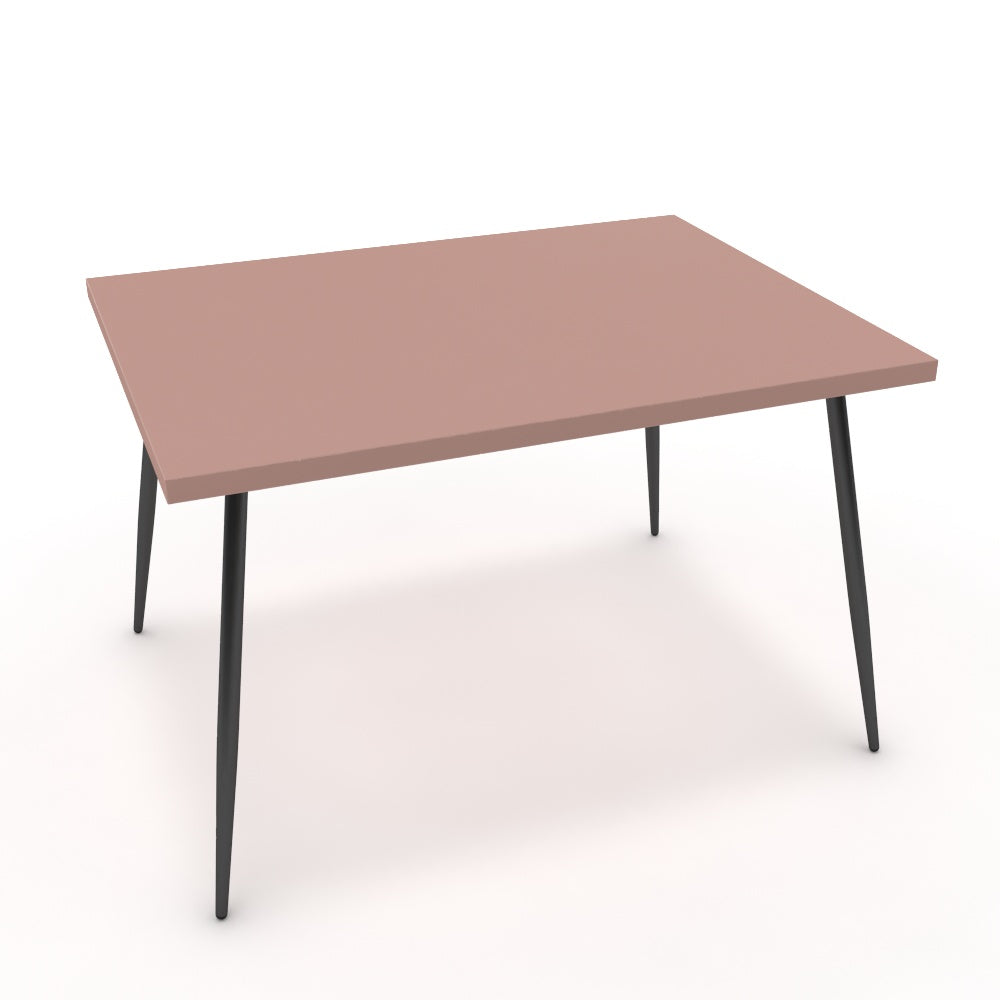 Étkezőasztal - Manu fekete lábbal - Antik rózsaszín, méret: 120x90