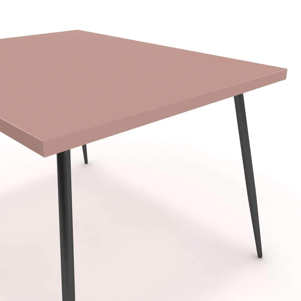 Étkezőasztal - Manu fekete lábbal - Antik rózsaszín, méret: 120x90