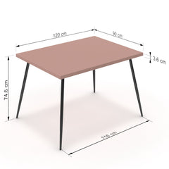 Étkezőasztal - Manu fekete lábbal - Antik rózsaszín, méret: 120x90
