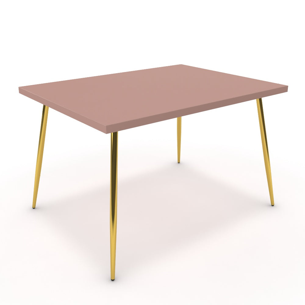 Étkezőasztal - Manu arany lábbal - Antik rózsaszín, méret: 120x90