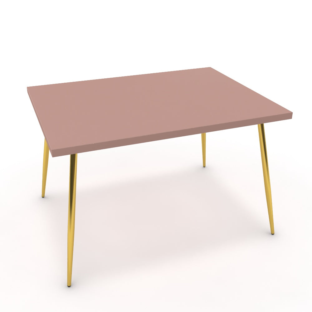 Étkezőasztal - Manu arany lábbal - Antik rózsaszín, méret: 120x90