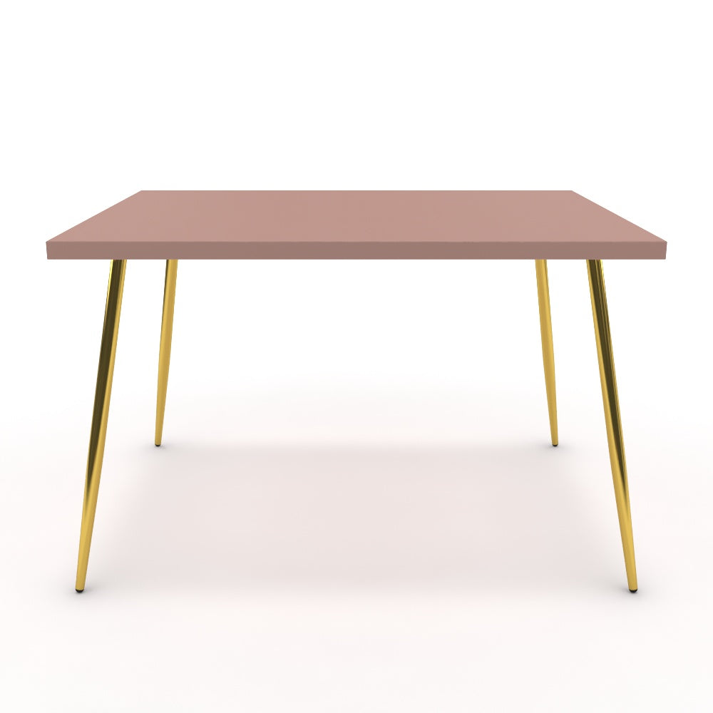 Étkezőasztal - Manu arany lábbal - Antik rózsaszín, méret: 120x90