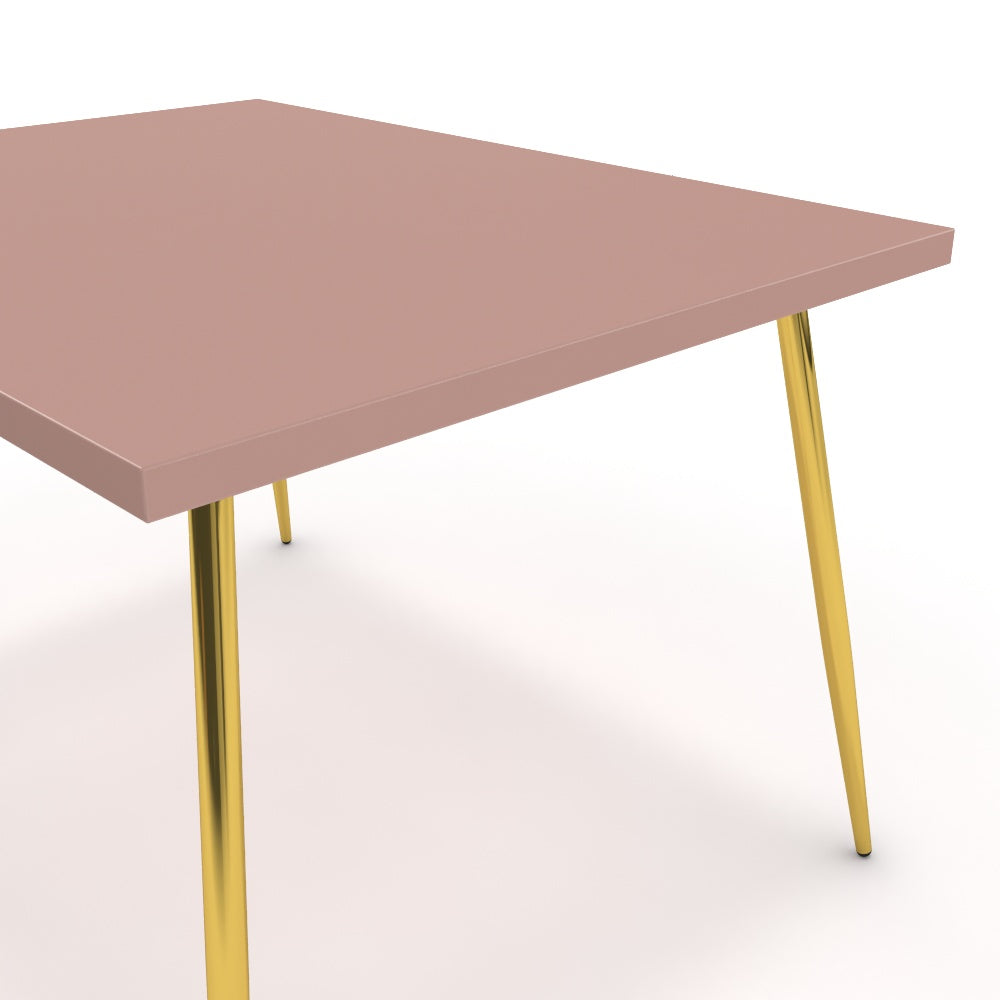 Étkezőasztal - Manu arany lábbal - Antik rózsaszín, méret: 120x90