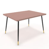 Étkezőasztal - Manu fekete és arany lábbal - Antik rózsaszín, méret: 120x90