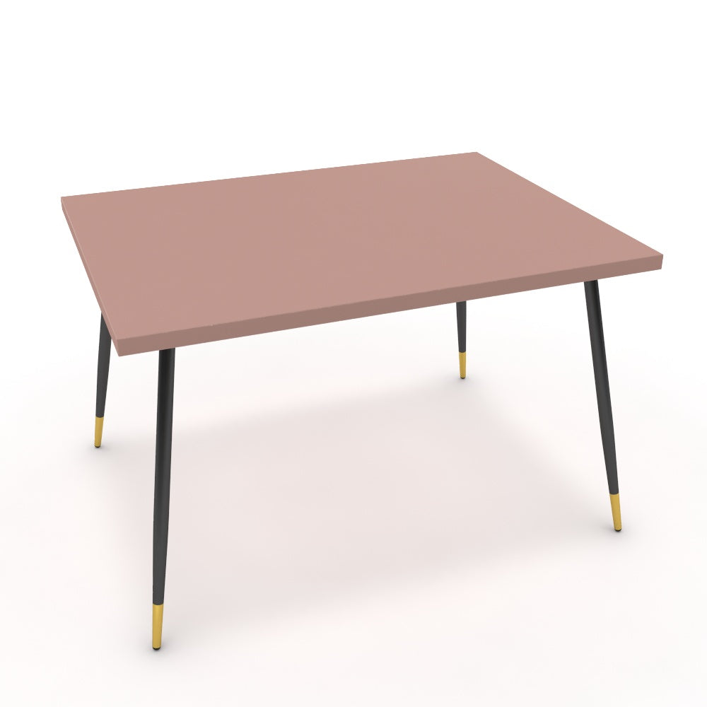 Étkezőasztal - Manu fekete és arany lábbal - Antik rózsaszín, méret: 120x90