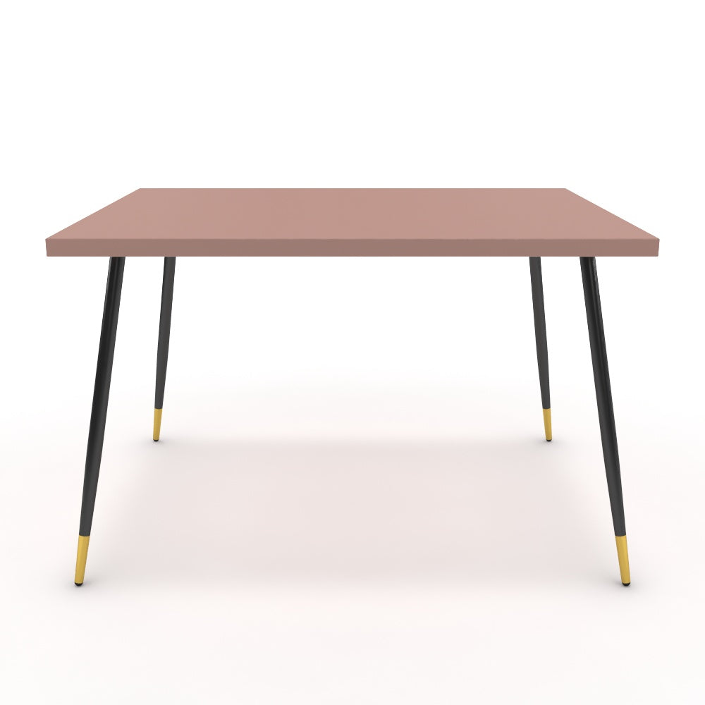Étkezőasztal - Manu fekete és arany lábbal - Antik rózsaszín, méret: 120x90