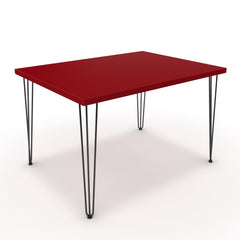 Étkezőasztal - Linga fekete lábbal - Chilli piros, méret: 120x90