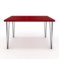Étkezőasztal - Linga fekete lábbal - Chilli piros, méret: 120x90