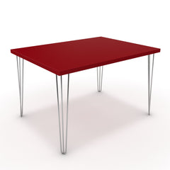 Étkezőasztal - Linga króm lábbal - Chilli piros, méret: 120x90
