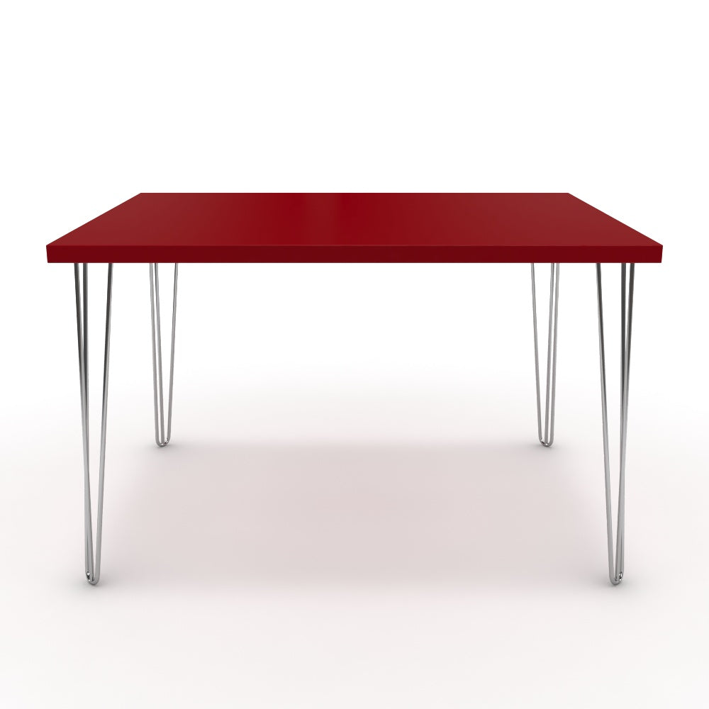 Étkezőasztal - Linga króm lábbal - Chilli piros, méret: 120x90