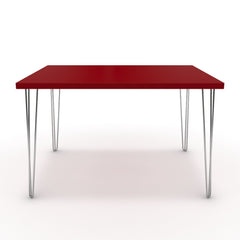 Étkezőasztal - Linga króm lábbal - Chilli piros, méret: 120x90
