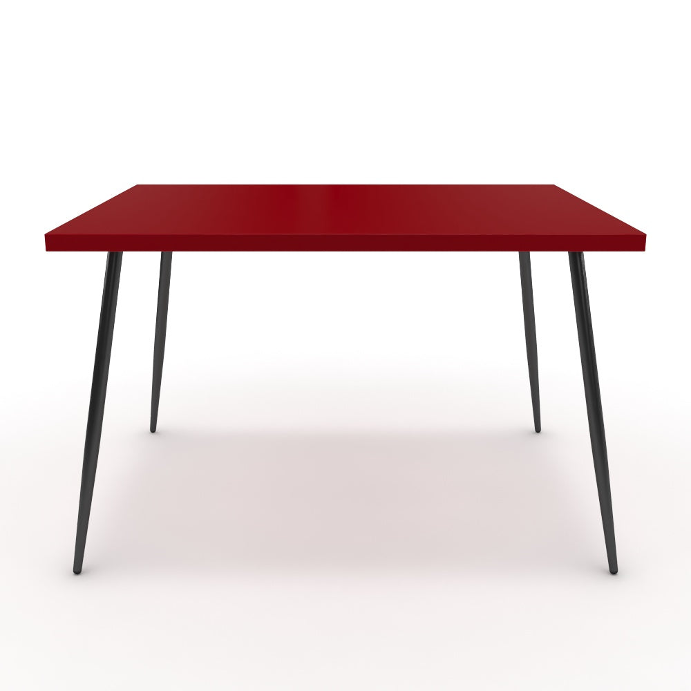 Étkezőasztal - Manu fekete lábbal - Chilli piros, méret: 120x90