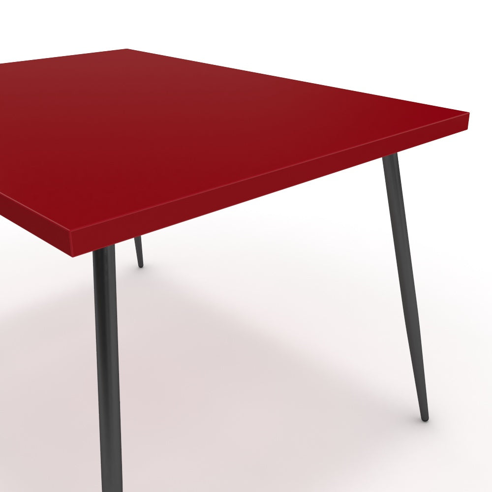 Étkezőasztal - Manu fekete lábbal - Chilli piros, méret: 120x90