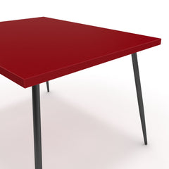 Étkezőasztal - Manu fekete lábbal - Chilli piros, méret: 120x90