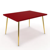 Étkezőasztal - Manu arany lábbal - Chilli piros, méret: 120x90