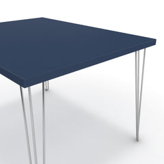 Étkezőasztal - Linga króm lábbal - Tiroli kék, méret: 120x90