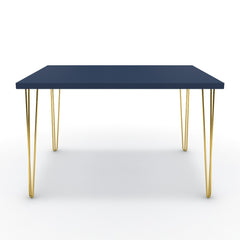 Étkezőasztal - Linga arany lábbal - Tiroli kék, méret: 120x90