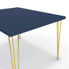 Étkezőasztal - Linga arany lábbal - Tiroli kék, méret: 120x90