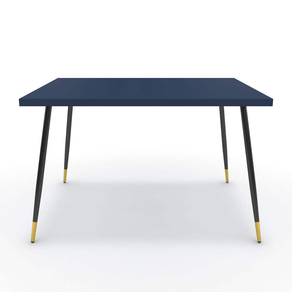 Étkezőasztal - Manu fekete és arany lábbal - Tiroli kék, méret: 120x90