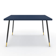 Étkezőasztal - Manu fekete és arany lábbal - Tiroli kék, méret: 120x90