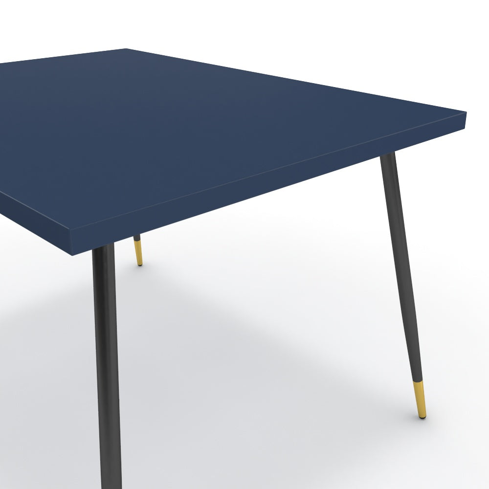 Étkezőasztal - Manu fekete és arany lábbal - Tiroli kék, méret: 120x90