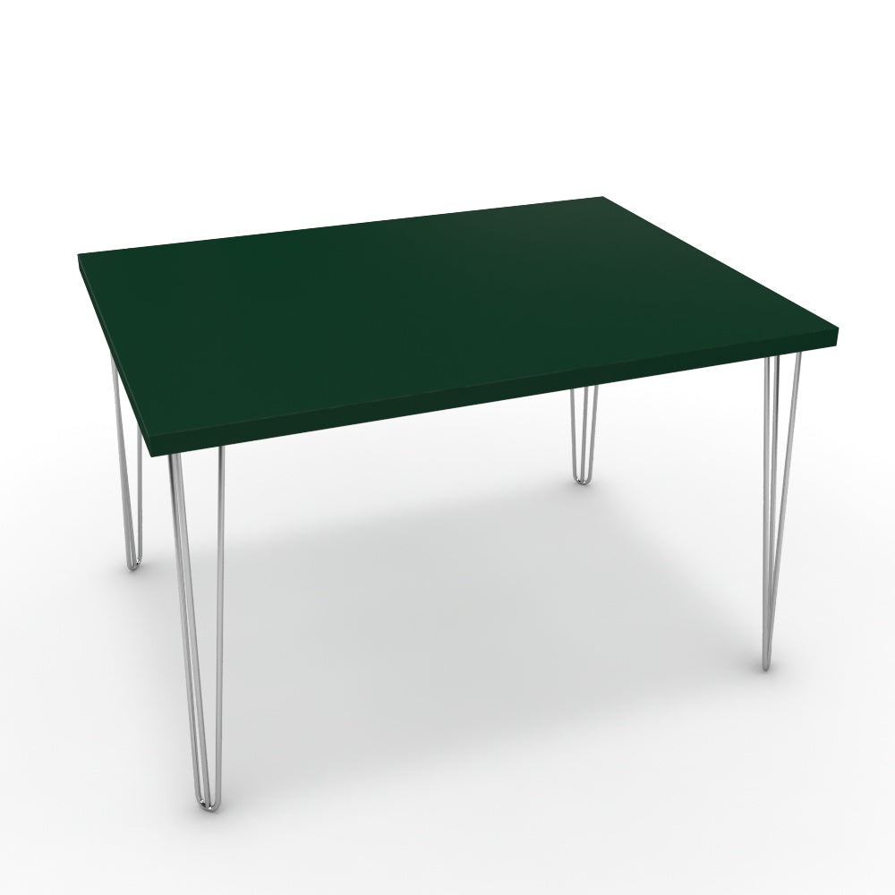 Étkezőasztal - Linga króm lábbal - Forest zöld, méret: 120x90