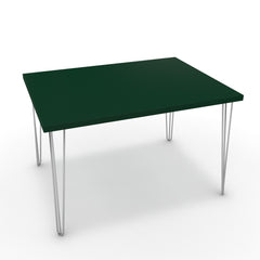 Étkezőasztal - Linga króm lábbal - Forest zöld, méret: 120x90