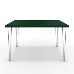 Étkezőasztal - Linga króm lábbal - Forest zöld, méret: 120x90