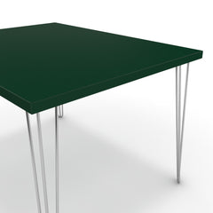 Étkezőasztal - Linga króm lábbal - Forest zöld, méret: 120x90