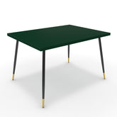 Étkezőasztal - Manu fekete és arany lábbal - Forest zöld, méret: 120x90