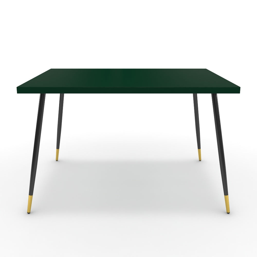 Étkezőasztal - Manu fekete és arany lábbal - Forest zöld, méret: 120x90