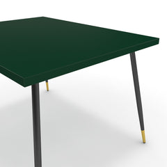Étkezőasztal - Manu fekete és arany lábbal - Forest zöld, méret: 120x90