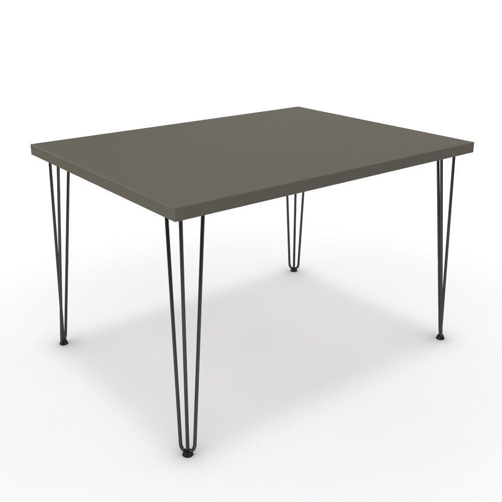 Étkezőasztal - Linga fekete lábbal - Fosszil szürke, méret: 120x90