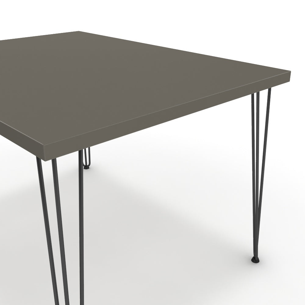 Étkezőasztal - Linga fekete lábbal - Fosszil szürke, méret: 120x90