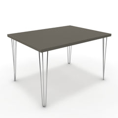 Étkezőasztal - Linga króm lábbal - Fosszil szürke, méret: 120x90