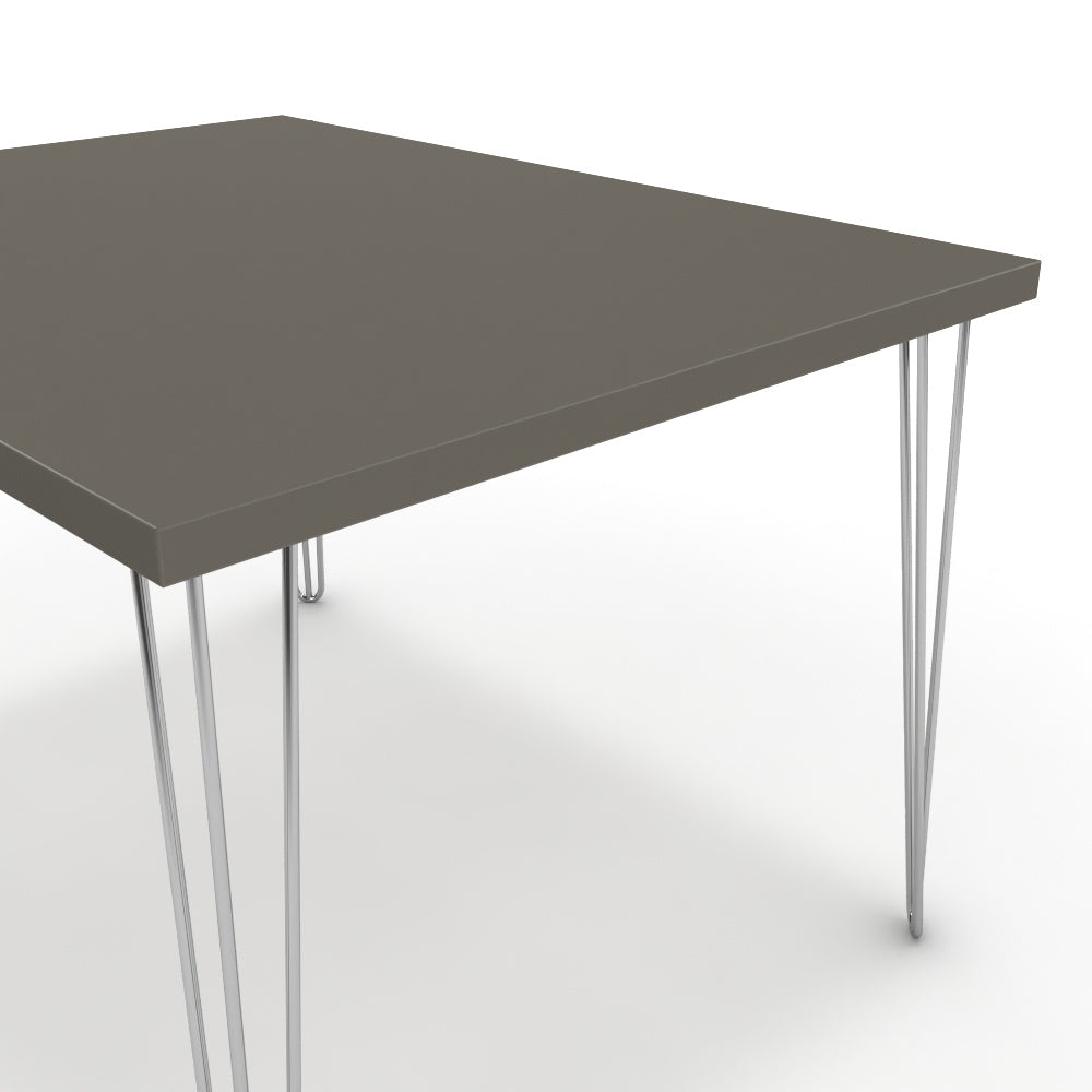 Étkezőasztal - Linga króm lábbal - Fosszil szürke, méret: 120x90