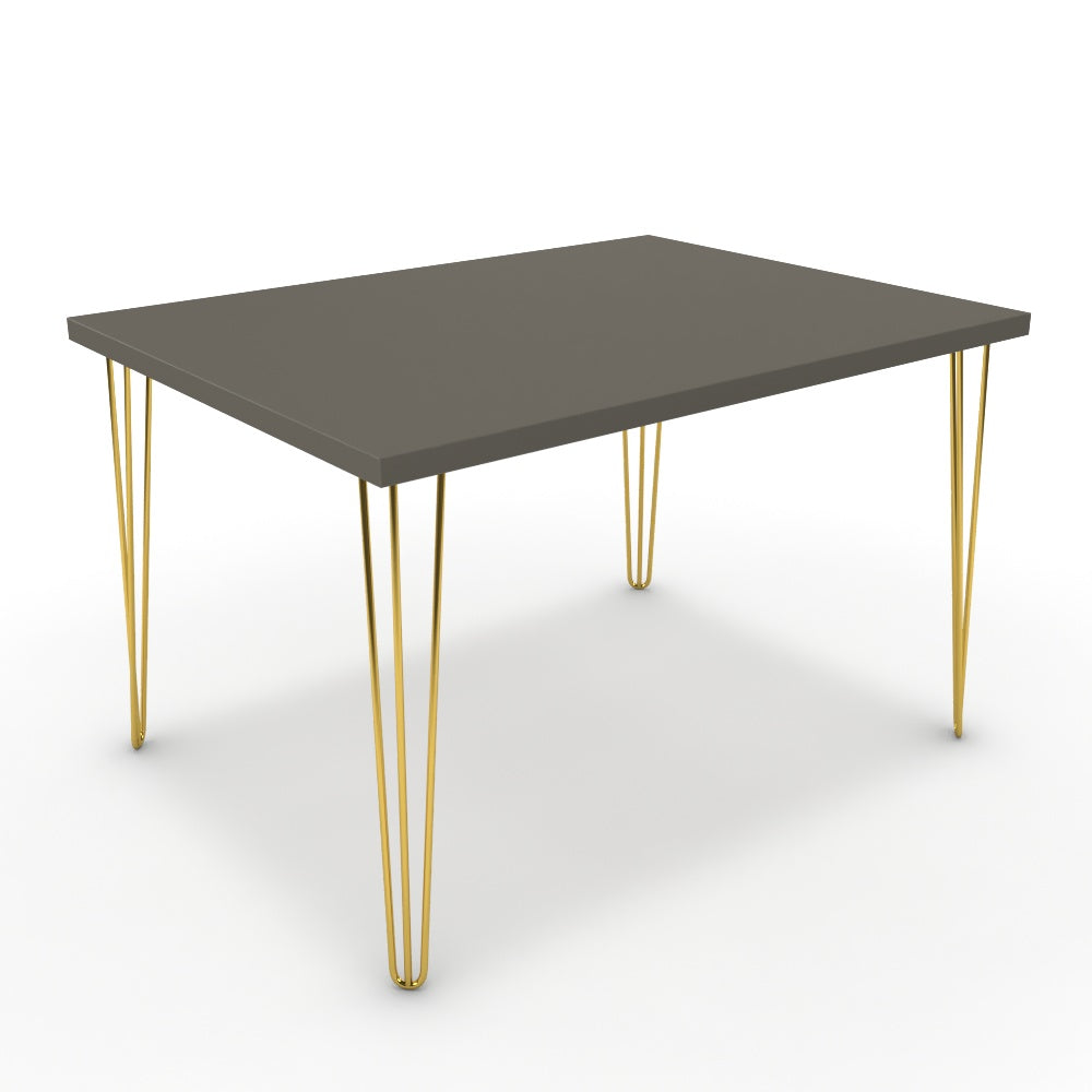 Étkezőasztal - Linga arany lábbal - Fosszil szürke, méret: 120x90