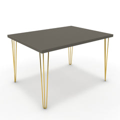 Étkezőasztal - Linga arany lábbal - Fosszil szürke, méret: 120x90