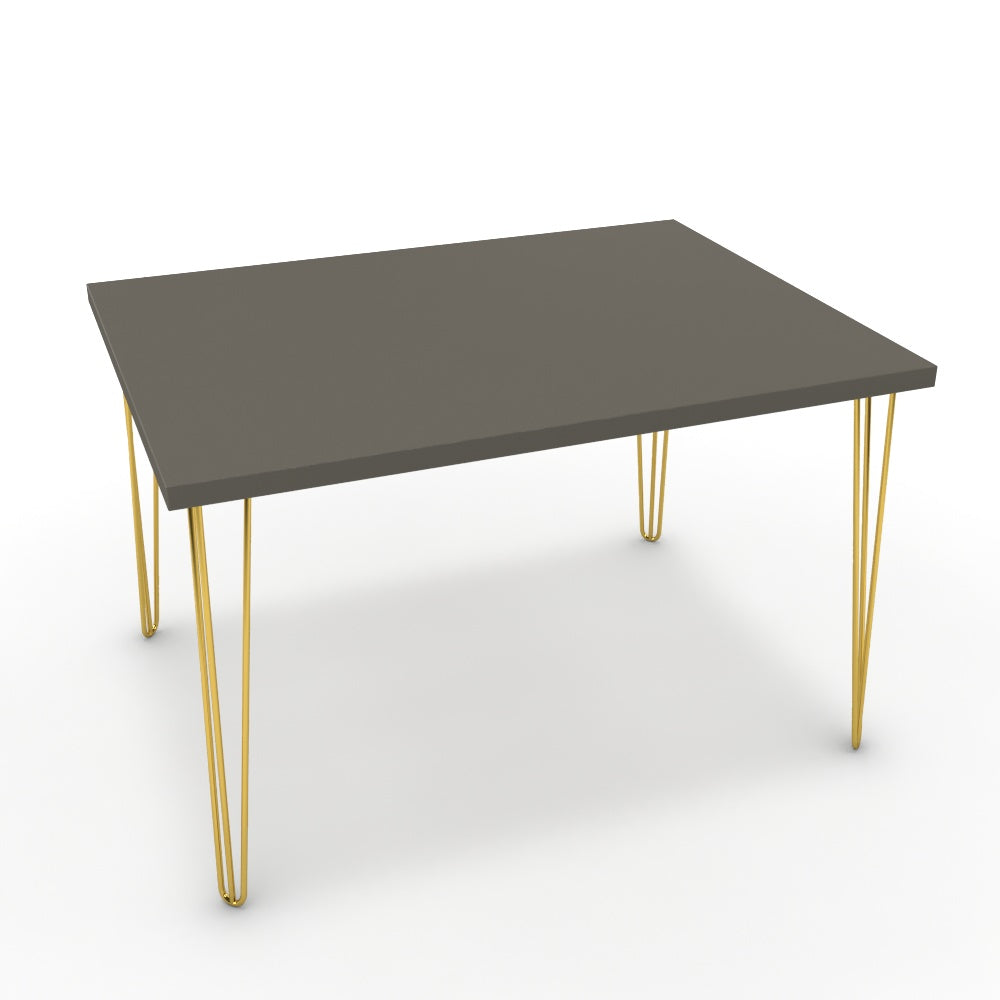 Étkezőasztal - Linga arany lábbal - Fosszil szürke, méret: 120x90