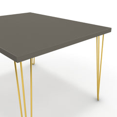 Étkezőasztal - Linga arany lábbal - Fosszil szürke, méret: 120x90