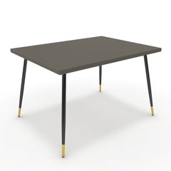 Étkezőasztal - Manu fekete és arany lábbal - Fosszil szürke, méret: 120x90