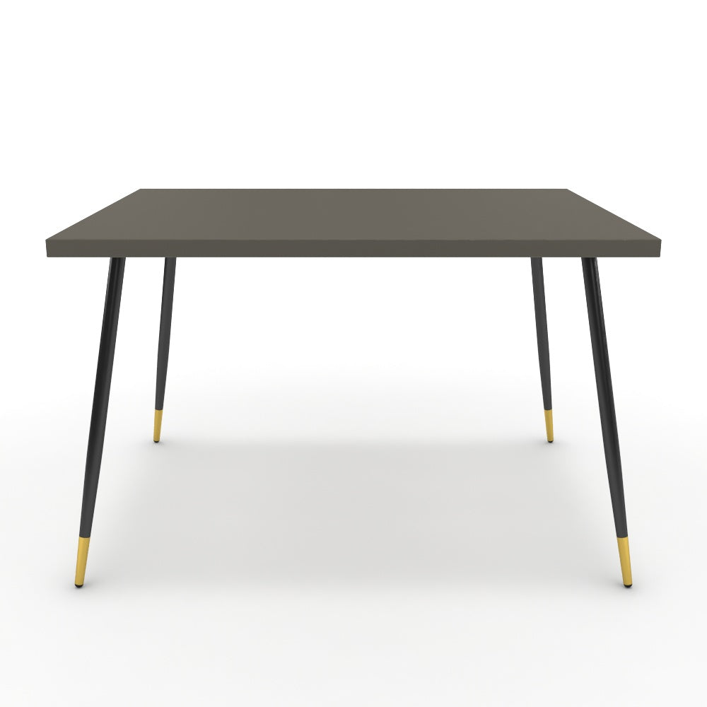 Étkezőasztal - Manu fekete és arany lábbal - Fosszil szürke, méret: 120x90