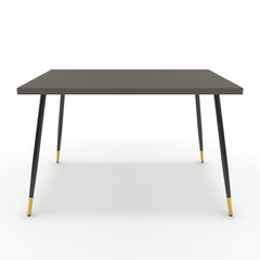 Étkezőasztal - Manu fekete és arany lábbal - Fosszil szürke, méret: 120x90