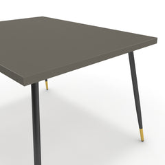 Étkezőasztal - Manu fekete és arany lábbal - Fosszil szürke, méret: 120x90