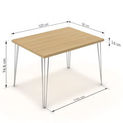 Étkezőasztal - Linga króm lábbal - Vicenza tölgy, méret: 120x90
