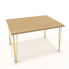Étkezőasztal - Linga arany lábbal - Vicenza tölgy, méret: 120x90