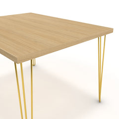 Étkezőasztal - Linga arany lábbal - Vicenza tölgy, méret: 120x90