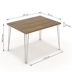 Étkezőasztal - Linga króm lábbal - Világos rauna szil, méret: 120x90
