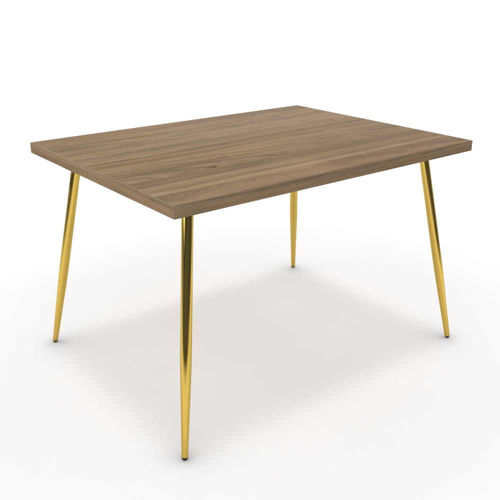 Étkezőasztal - Manu arany lábbal - Világos rauna szil, méret: 120x90