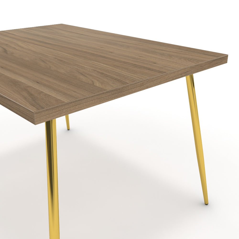 Étkezőasztal - Manu arany lábbal - Világos rauna szil, méret: 120x90